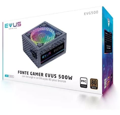 Fonte Evus Evg Gamer W Plus Bronze Led Rgb Pfc Parcelamento