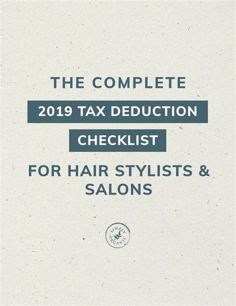 Hair Stylist Tax Deduction Worksheets