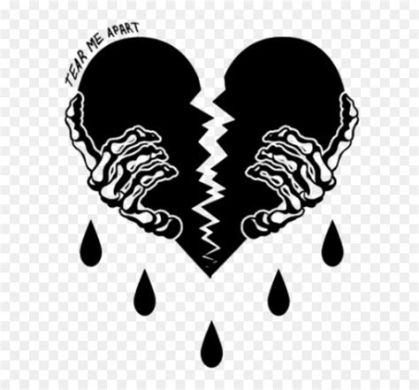 Broken Heart Black And White Hd Png Download Vhv