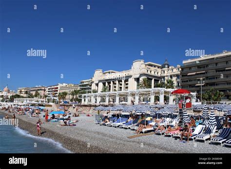 View of the Ruhl Plage Beach and the famous Palais de la Méditerranée