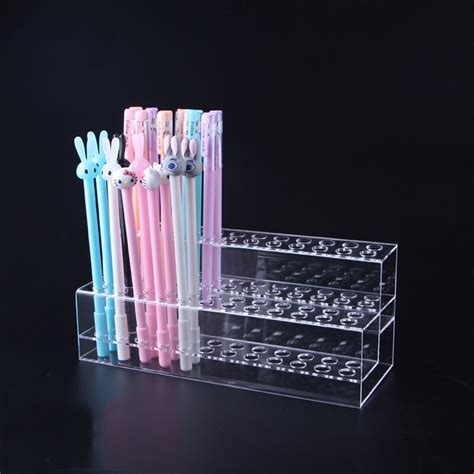 High Quality Clear Acrylic Pen Pencil Stand Holder Makeup Organizer Eyebrow Pencil Rack Women