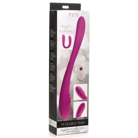 IN 7X Double Team Silicone Double Dildo W Remote LoveStore