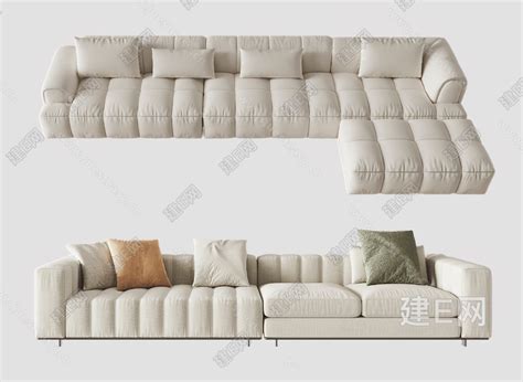 现代奶油风沙发3d模型下载 Id110645475 建e室内设计网 Sectional Couch Furniture Home