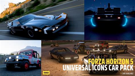 Universal Icons Car Pack Back To The Future K I T T Jurassic Park