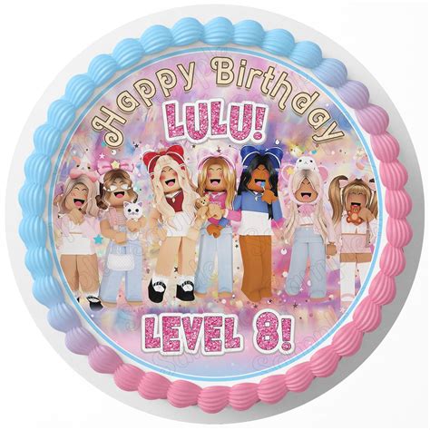 Roblox Girls Pink Rd Edible Cake Toppers Round Ediblecakeimage