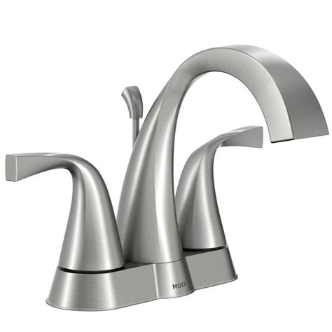 Shop Moen Oxby Spot Resist Brushed Nickel 2 Handle 4 In Centerset Watersense Bathroom Faucet