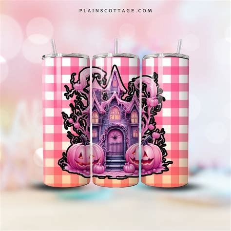 Pink Whimsigoth Tumbler Wrap 20 Oz Skinny Tumbler Sublimation Design