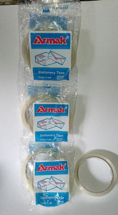 Armak Stationery Tape Transparent Cont Roll Mm X Yds For Tape