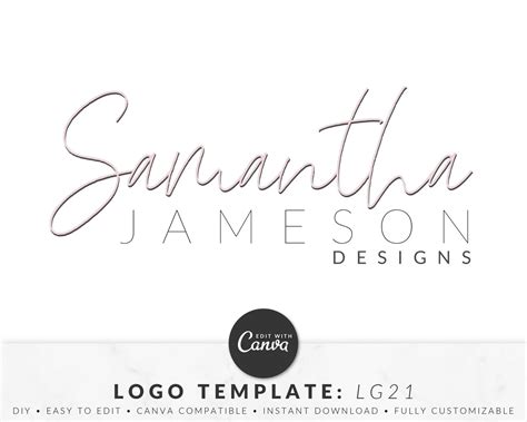 Logo Template for Canva Logo Design DIY Customizable | Etsy Branding ...