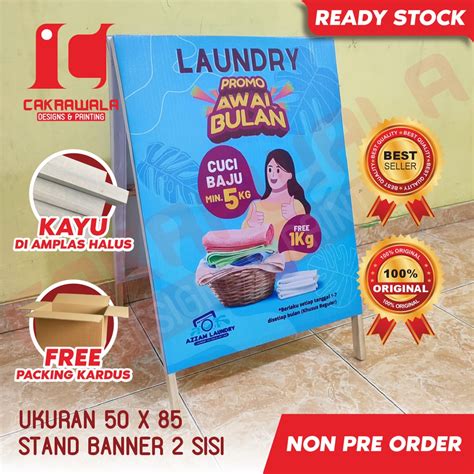 Jual STAND BANNER KAYU UKURAN 50 X 85 STANDING BANNER KAYU PROMO