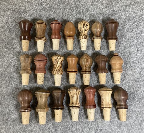 Bottle Stoppers Wine Stoppers Wood Hand Turned Etsy