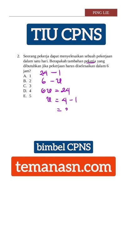 Contoh Soal Perbandingan Berbalik Nilai Pada Tiu Cpns Youtube