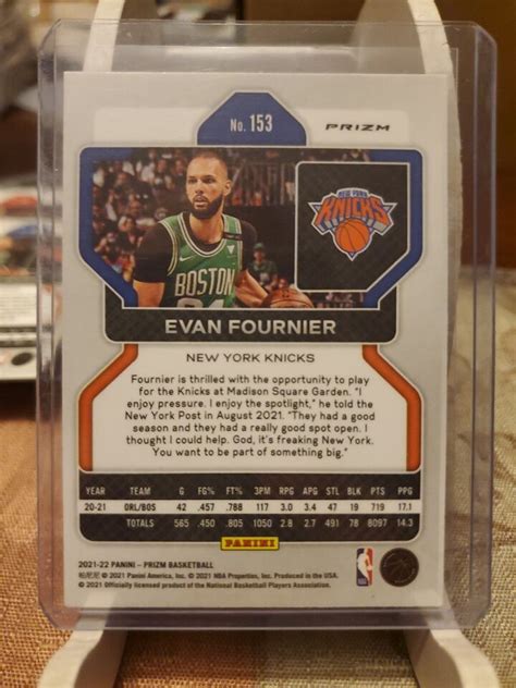 Panini Prizm Evan Fournier Orange Cracked Ice Prizm New