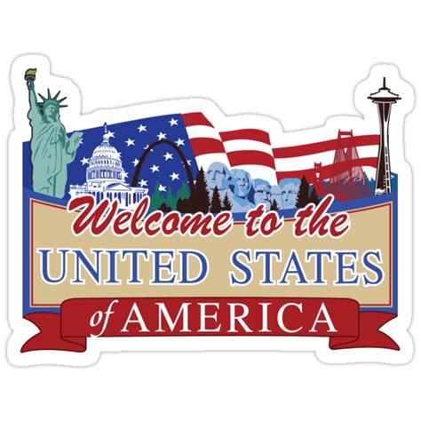 Welcome To The United States Of America Us Canada Border Road Sign