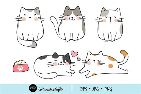 Draw Cute Cat Clipart Graphic By Catandme · Creative Fabrica