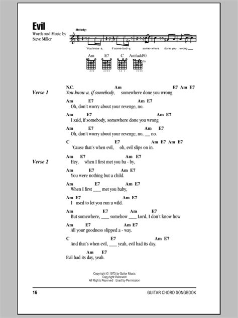 Evil by Steve Miller Band - Guitar Chords/Lyrics - Guitar Instructor