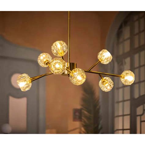 Rrtyo Higginsville Light Farmhouse Gold Sputnik Sphere Linear Pendant