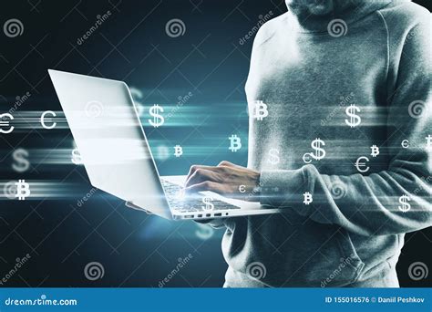 Hacker With Money Signs Stock Photo Image Of Computer 155016576