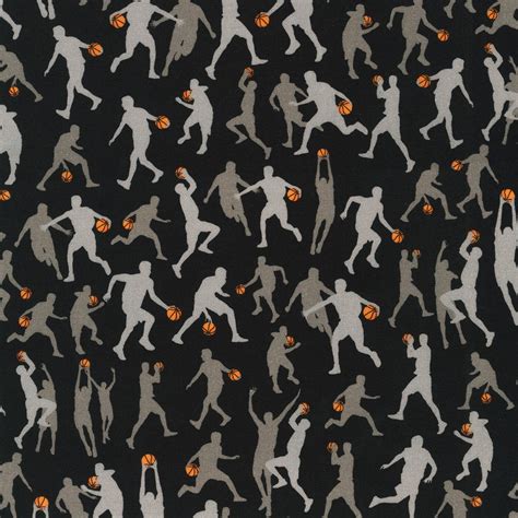 Basketball Fabric By The Yard Basketball Players Sports Etsy