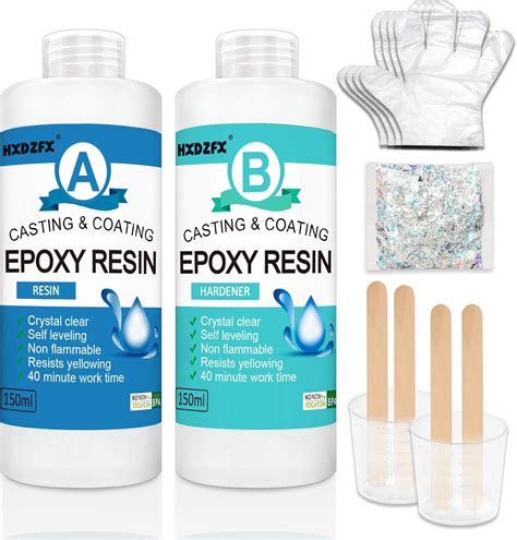 Buy Epoxy Resin Clear Crystal Coating Kit 300ml115oz 2 Part Casting