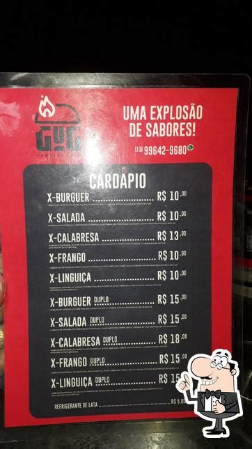 Gugs hamburgeria Registro Menu do restaurante preços e opiniões