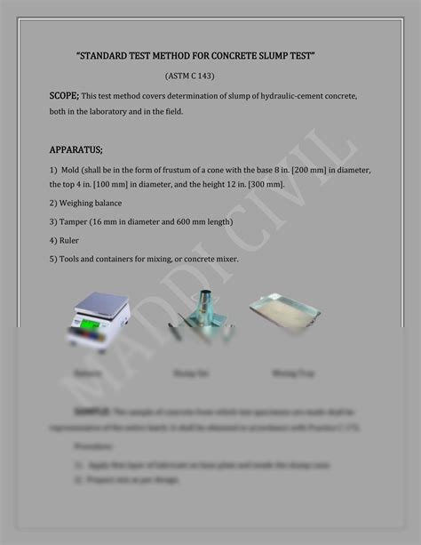 SOLUTION Standard Test Method For Concrete Slump Test Civil