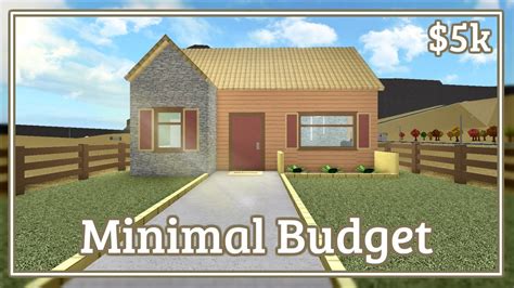 Bloxburg Minimal Budget House Speed Build No Gamepasses Youtube