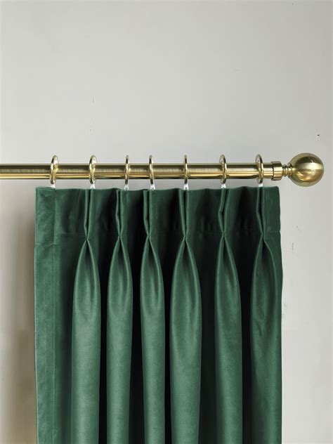 A Pair of Green Velvet Curtains Living Room Curtains - Etsy