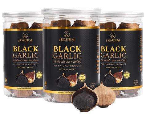 Homtiem Black Garlic 882 Oz 250g 3 Pack Whole Black Garlic