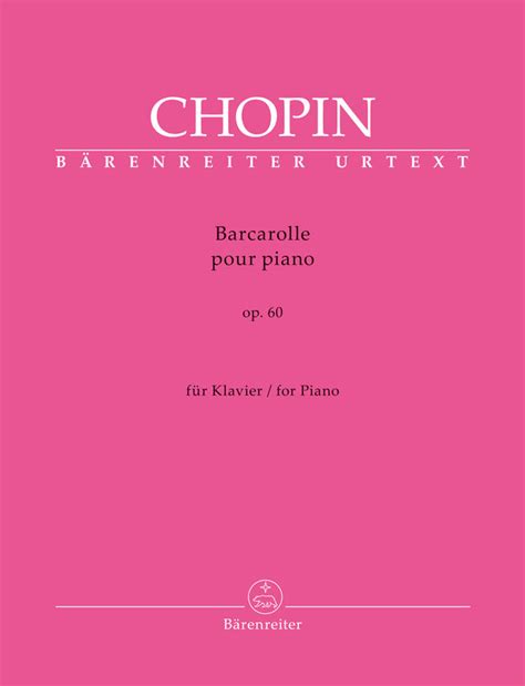 Chopin Barcarolle In F Sharp Major Op 60 Ficks Music