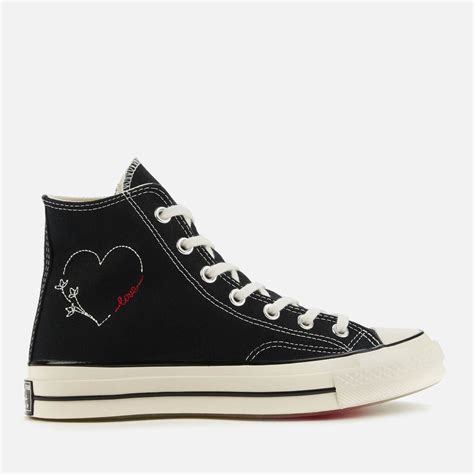 Converse Chuck 70 Love Thread Hi Top Trainers Black Egret Black Free Uk Delivery Available