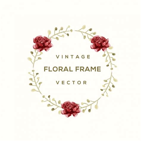 Quadro Floral Vintage Vetor Premium