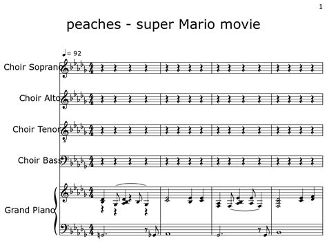 Peaches Super Mario Movie Sheet Music For Piano