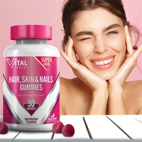 Vital Vitamins Hair, Skin & Nails Gummies 30pk l Vitamins - B&M