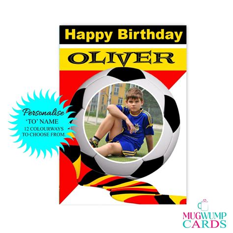 Boys Football Birthday Card Personalised Boy Football Etsy