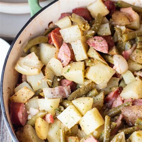 Easy Green Bean Potato Sausage Casserole Hearty Holiday Dish