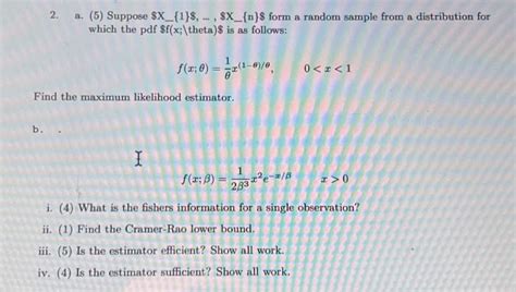 Solved 2 A 5 Suppose X 1 Ldots Chegg