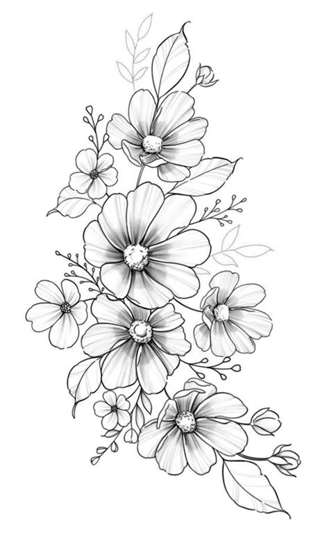 Flower Tattoo Drawings Flower Art Drawing Flower Sketches Floral