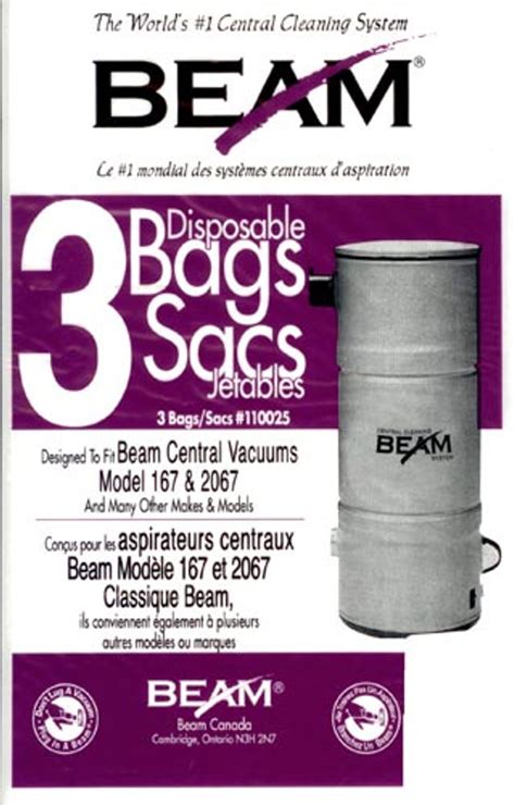 Buy Beam Central Vacuum Cleaner Bags 110025 3pk from Canada at ...