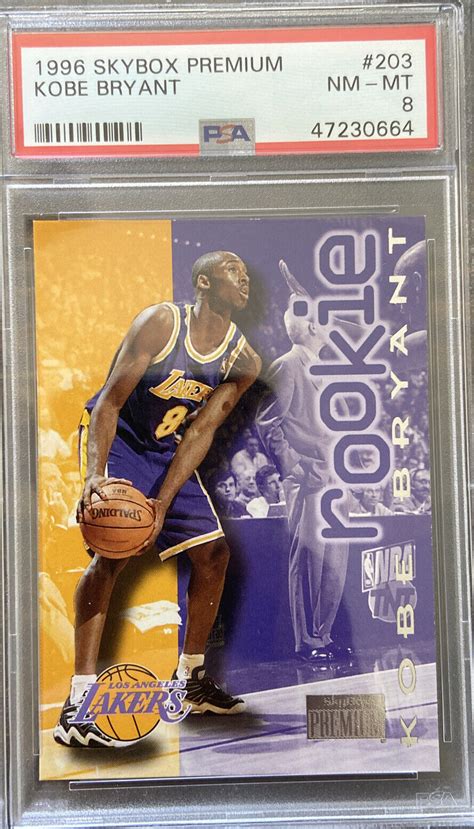 1996 Skybox Premium Kobe Bryant ROOKIE 203 PSA 8 Kobe Bryant Cards