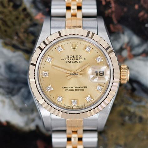 Rolex Lady Datejust 26 Jubilee Bicolor Diamond Dial Box Pap für 5