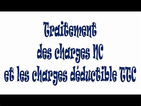 Fiscalité L IS L IR partie 11 Traitement des charges NC et les