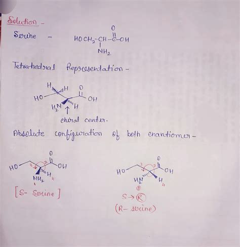 Solved Draw Tetrahedral Representations Of Both Enantiomers Of The