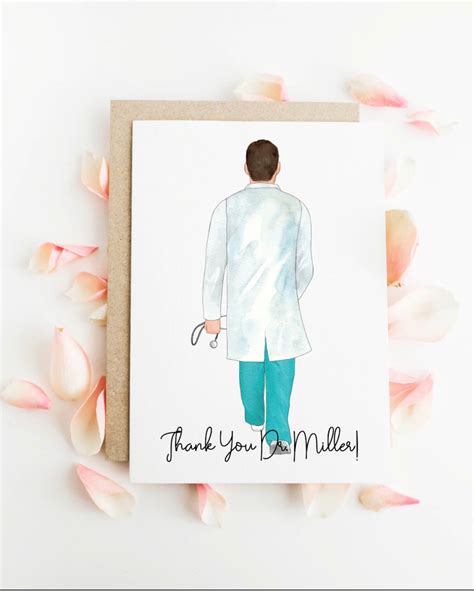 Thank You Card For Doctor Custom Dr Keepsake Thank You Physician