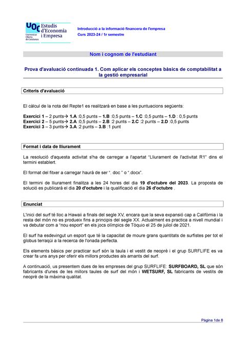 01502 IIFE PAC1 1 1 PAC 1 Del Semestre 1 Del Curso 2023 24