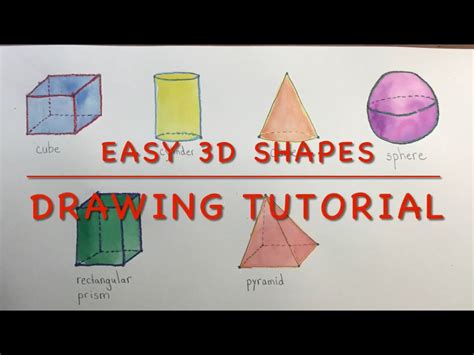 Easy 3d Shapes Drawing Tutorial And Watercolor Crayon Resist Updated