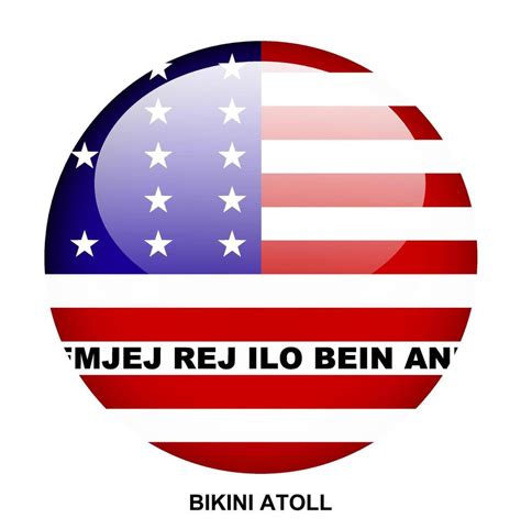 BIKINI ATOLL Flag Button On White Background Vector Art At Vecteezy