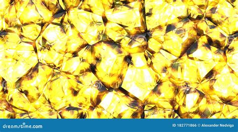 Yellow Crystal Gem Wall Background Stock Illustration Illustration