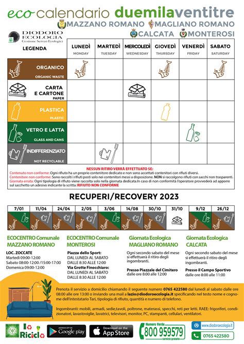 Calendario Raccolta Differenziata Palombara Sabina Heddi Kristal