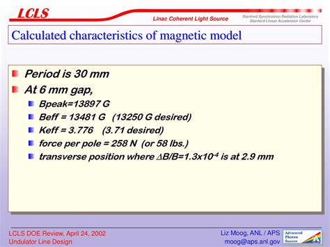 Undulator Line Design Liz Moog Advanced Photon Source April 24 Ppt